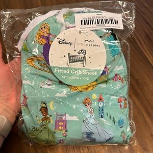 Little Sleepies Disney Princess standard crib sheet. Brand new.